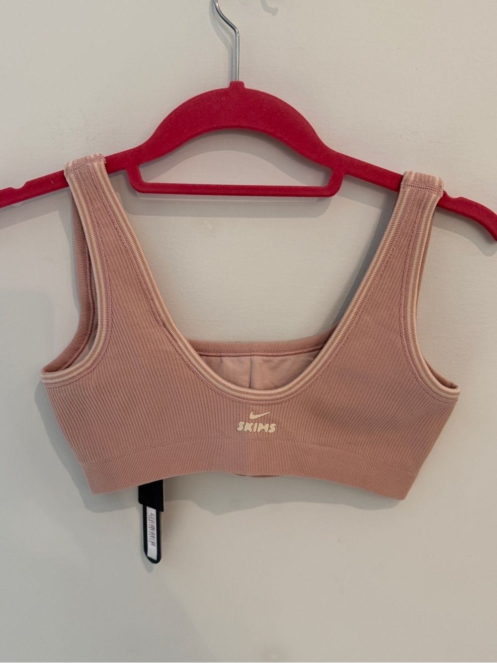 Nike SKIMS Ribbed Seamless Micro Scoop Bra | Himalayan/Ecru | Size S | NWT